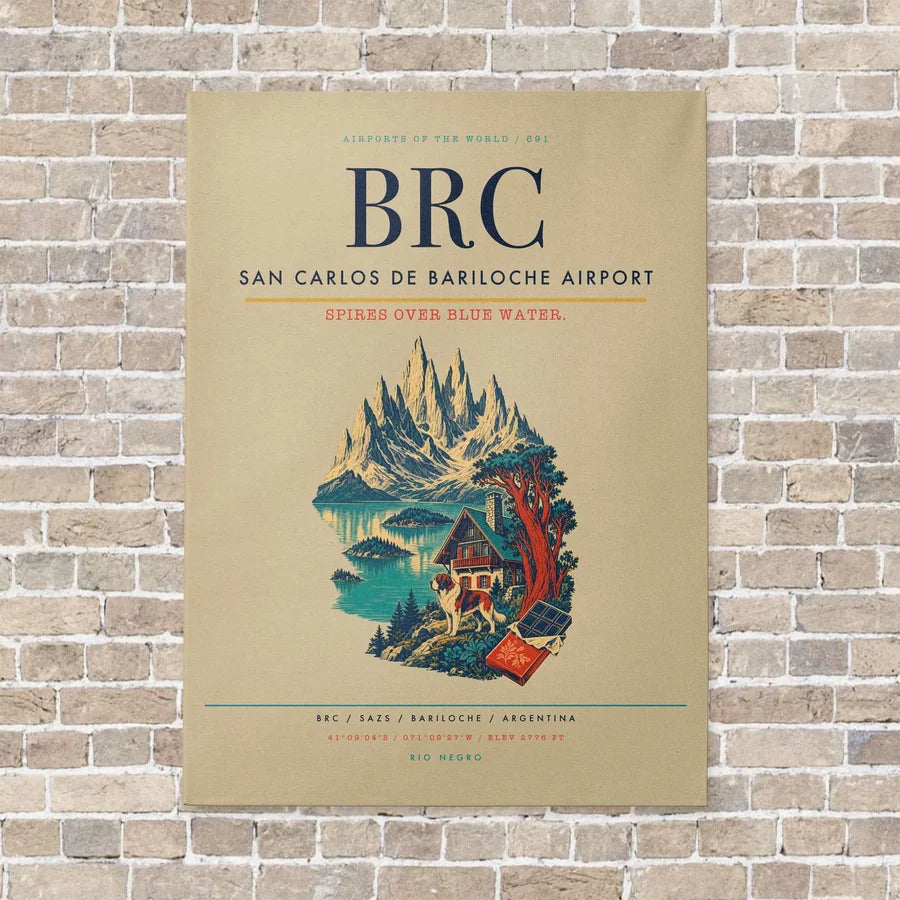 San Carlos de Bariloche Airport BRC - Canvas No Frame - Beige
