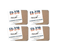 Thumbnail for EA-37B Compass Call design on white 4 pieces set coaster