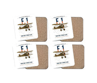 Thumbnail for Sopwith Camel F.1 design on white 4 pieces set coaster