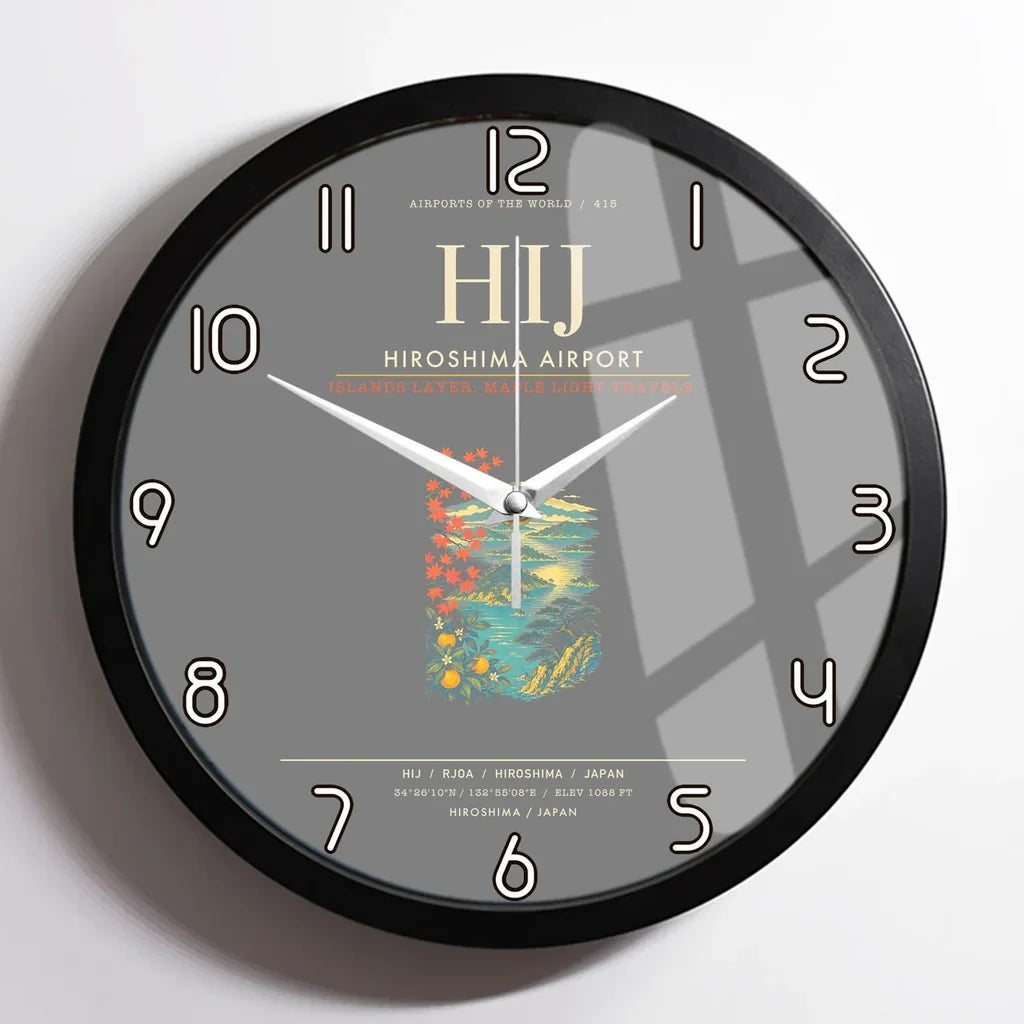 Hiroshima Airport HIJ Wall-Clock Framed - Gray