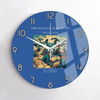 Thumbnail for VINTAGE G4255 - The Holiday Mail Rush - Designed Wall Clocks design on blue no-frame
