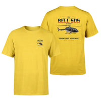 Thumbnail for Bell 505 Jet Ranger X design on yellow t-shirt, double-side print