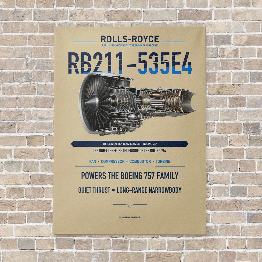 RB211-535E4 vertical canvas print - no frame - beige background