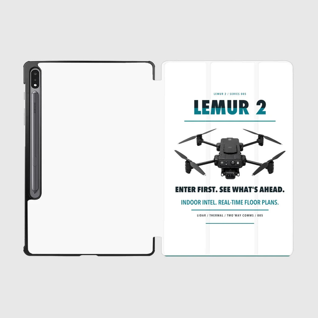 BRINC LEMUR 2 design on white samsung tablet tablet case