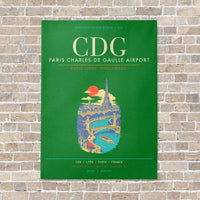 Thumbnail for Paris Charles de Gaulle Airport CDG - Canvas Framed - Green