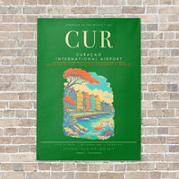 Thumbnail for Curacao International Airport CUR - Canvas Framed - Green