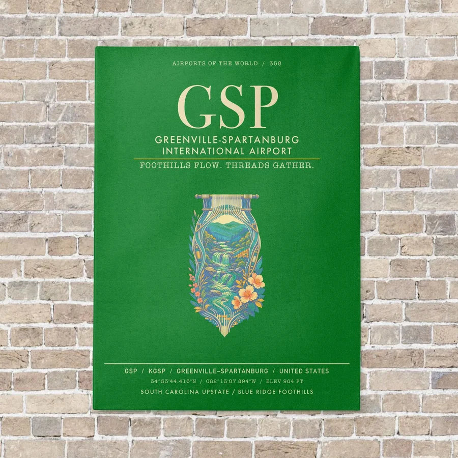 Greenville-Spartanburg International Airport GSP - Canvas Framed - Green