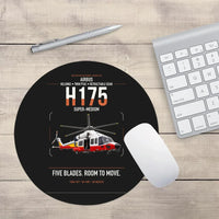 Thumbnail for Airbus H175 design on black round mouse pad