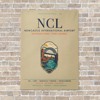 Thumbnail for Newcastle International Airport NCL vertical canvas print - no frame - beige background
