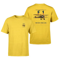 Thumbnail for Sopwith Camel F.1 design on yellow t-shirt, double-side print