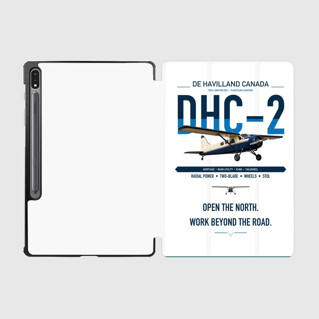DHC-2 Beaver Mk I design on white samsung tablet tablet case