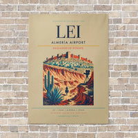 Thumbnail for Almería Airport LEI vertical canvas print - no frame - beige background
