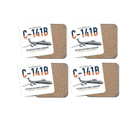 Thumbnail for C-141B Starlifter design on white 4 pieces set coaster