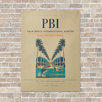 Thumbnail for Palm Beach International Airport PBI vertical canvas print - no frame - beige background