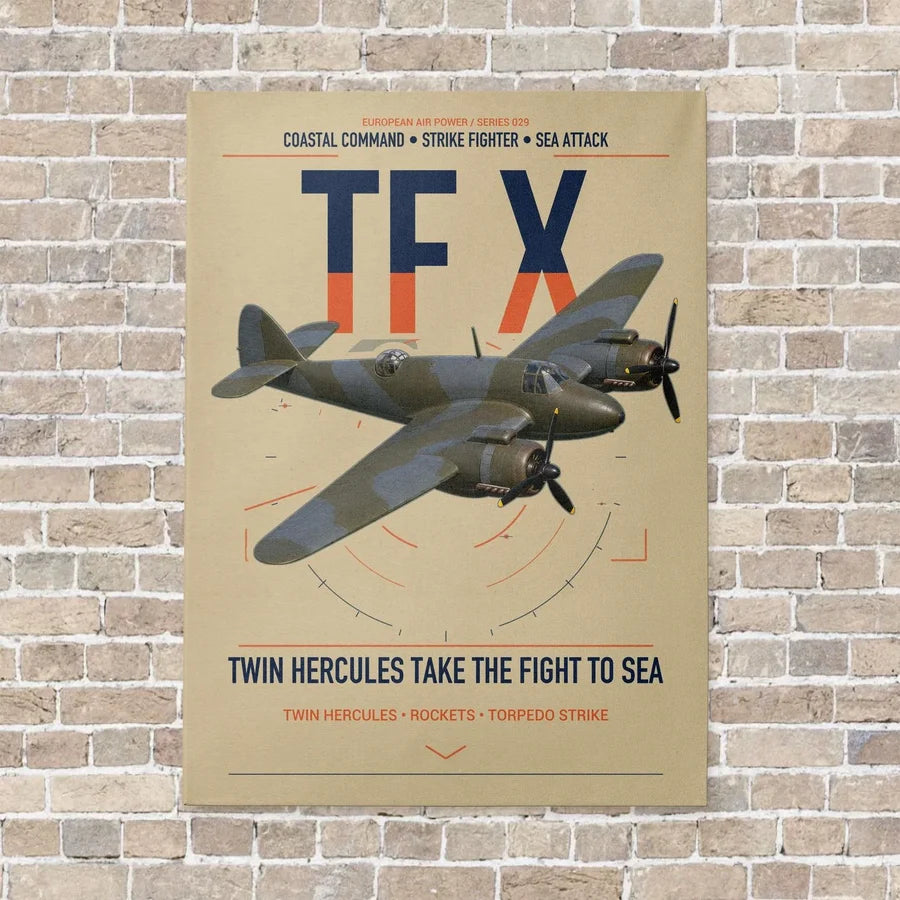 Bristol Beaufighter TF X vertical canvas print - no frame - beige background
