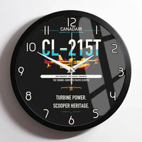 Thumbnail for Canadair CL-215T design on black framed wall clock