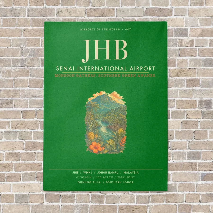 Senai International Airport JHB - Canvas Framed - Green