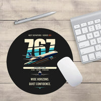 Thumbnail for Boeing 767-300ER design on black round mouse pad