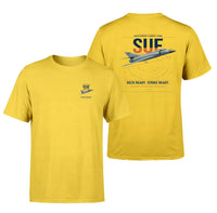 Thumbnail for Dassault Super Étendard design on yellow t-shirt, double-side print