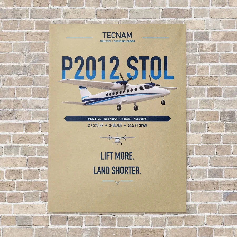Tecnam P2012 STOL vertical canvas print - no frame - beige background
