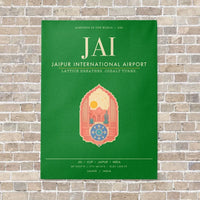 Thumbnail for Jaipur International Airport JAI - Canvas Framed - Green