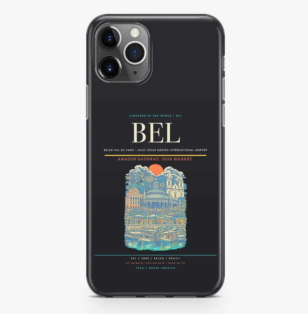 Belem Airport (BEL) design on black iPhone 16 Pro MagSafe case