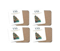 Thumbnail for Lal Bahadur Shastri International Airport (VNS) design on white 4 pieces set coaster