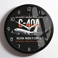 Thumbnail for C-40A Clipper Fleet Logistics Ready design on black framed wall clock