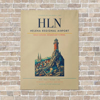 Thumbnail for Helena Regional Airport HLN vertical canvas print - no frame - beige background