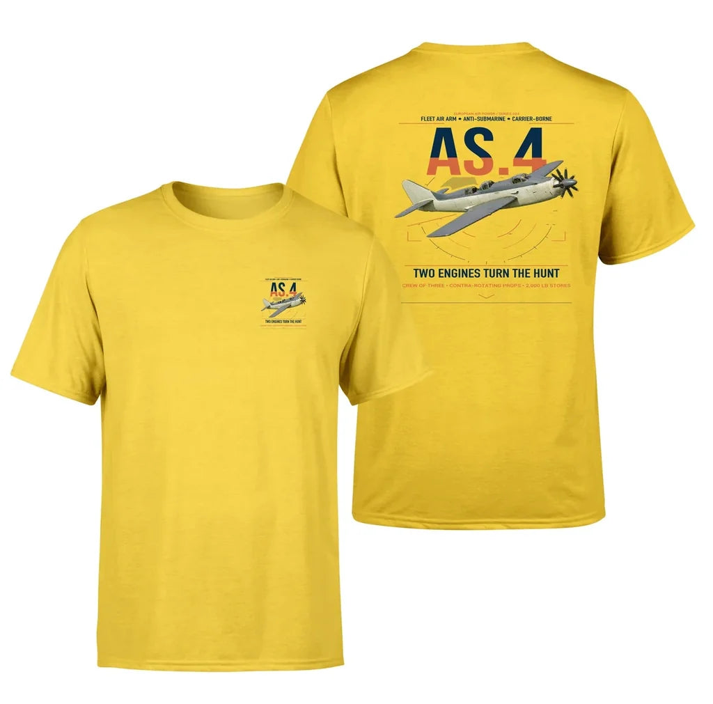 Fairey Gannet AS.4 design on yellow t-shirt, double-side print