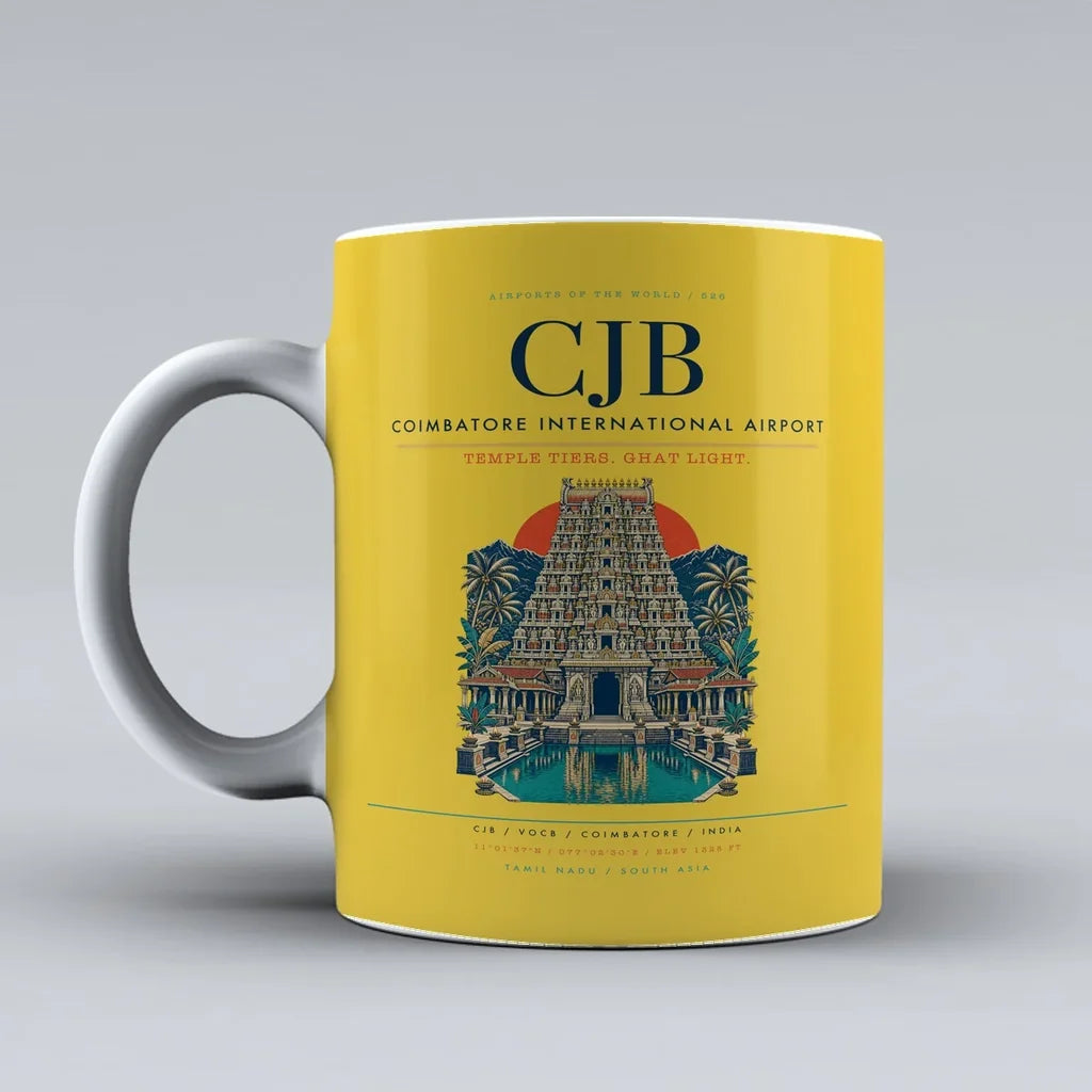 Coimbatore International Airport CJB Mug - Yellow