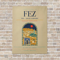 Thumbnail for Fes - Saiss Airport FEZ vertical canvas print - no frame - beige background