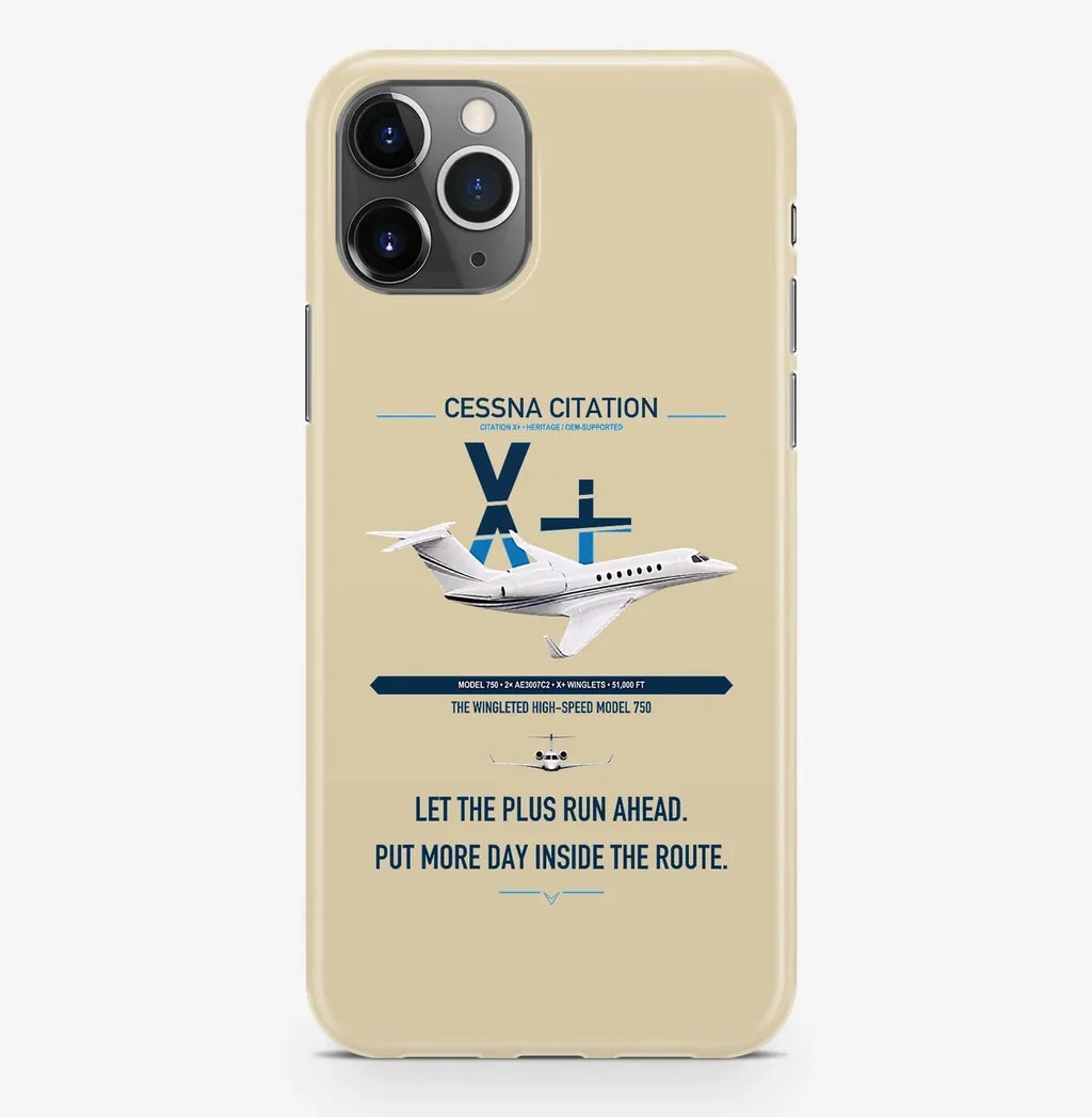 Cessna Citation X+ design on beige magsafe iphone case, for iPhone Pro Max