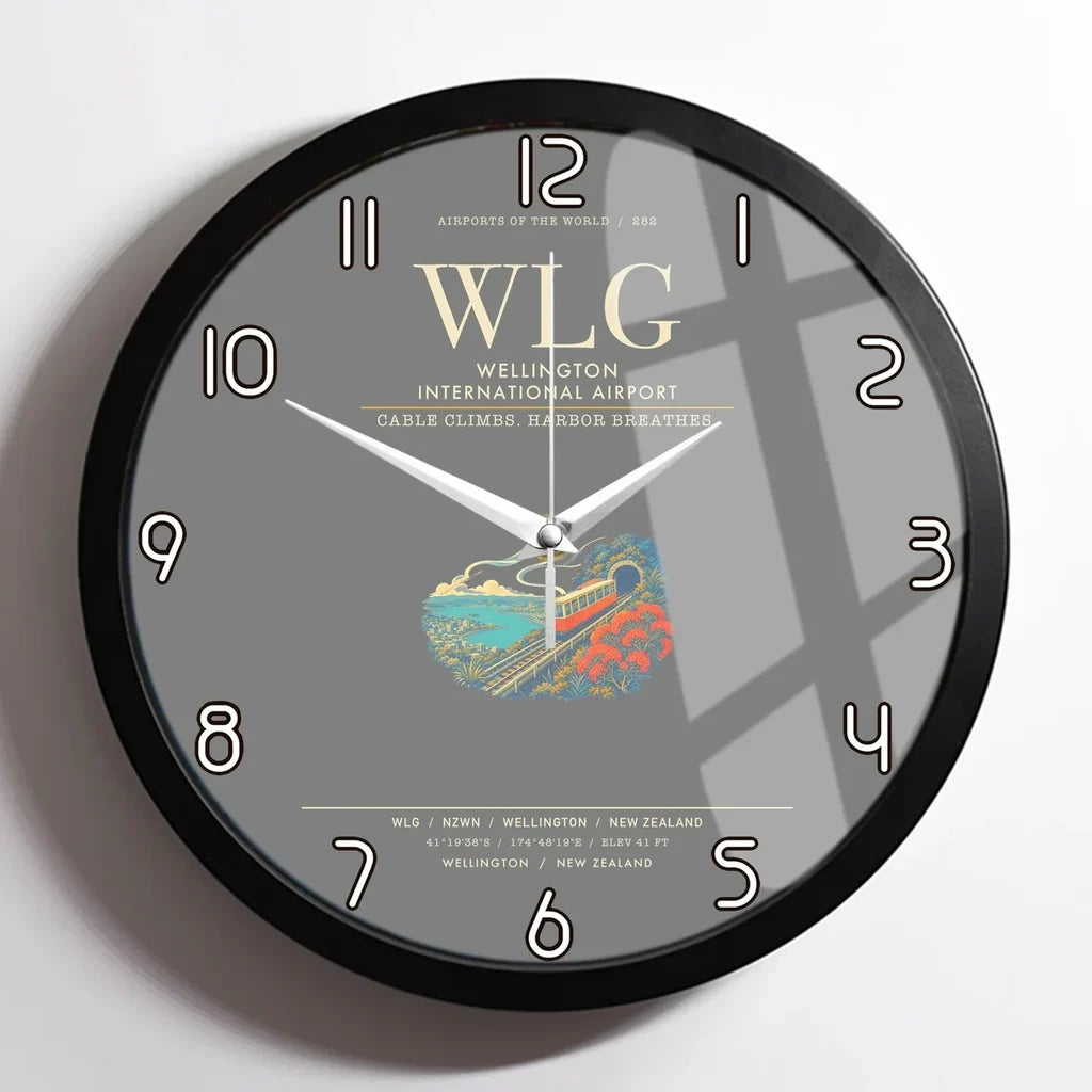 Wellington International Airport WLG Wall-Clock Framed - Gray