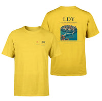 Thumbnail for City of Derry Airport (LDY) design printed on yellow double-side t-shirt