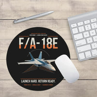 Thumbnail for F-A-18E Super Hornet design on black round mouse pad