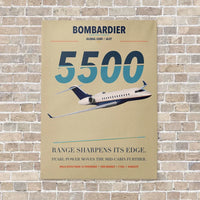 Thumbnail for Bombardier Global 5500 vertical canvas print - no frame - beige background