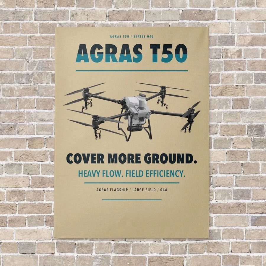 DJI Agras T50 vertical canvas print - no frame - beige background