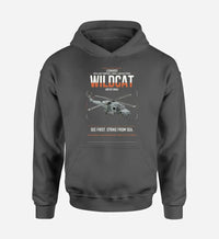 Thumbnail for Leonardo AW159 Wildcat HMA2 design on dark gray double-side hoodie, single-side print