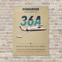 Thumbnail for Bombardier Learjet 36A vertical canvas print - no frame - beige background