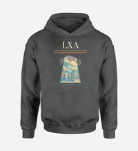 Thumbnail for Lhasa Gonggar International Airport (LXA) design on dark gray hoodie single-side print