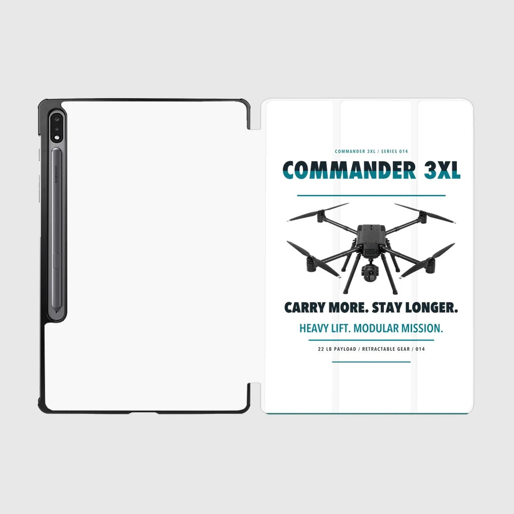 Draganfly Commander 3XL design on white samsung tablet tablet case