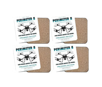 Thumbnail for Skyfront Perimeter 8 design on white 4 pieces set coaster