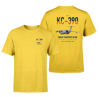 Thumbnail for Embraer KC-390 Millennium design on yellow double-side t-shirt, double-side print
