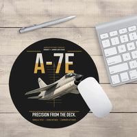 Thumbnail for A-7E Corsair II design on black round mouse pad