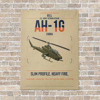 Thumbnail for Bell AH-1G Cobra vertical canvas print - no frame - beige background