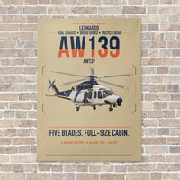 Thumbnail for Leonardo AW139 vertical canvas print - no frame - beige background