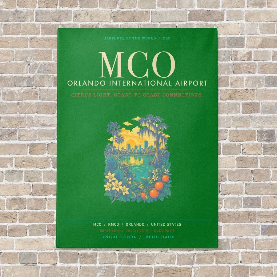 Orlando International Airport MCO - Canvas Framed - Green
