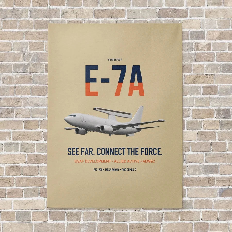 E-7A Wedgetail vertical canvas print - no frame - beige background