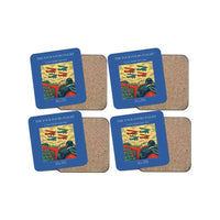 Thumbnail for The Four Fours Flight - Designed Coasters design on blue 4-pieces-set